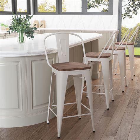 metal counter stools with backs